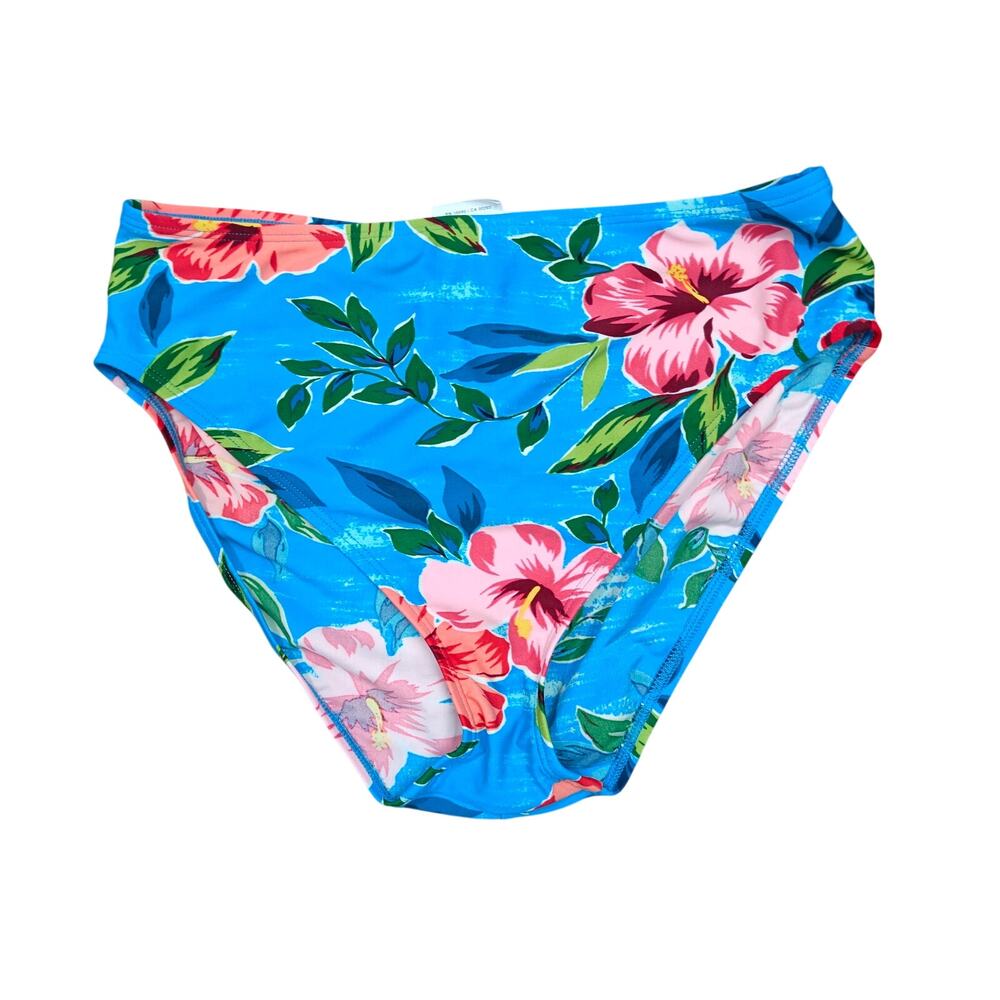 Vintage Cole of California Tropical Floral Print High Waisted Bikini Bottom 14